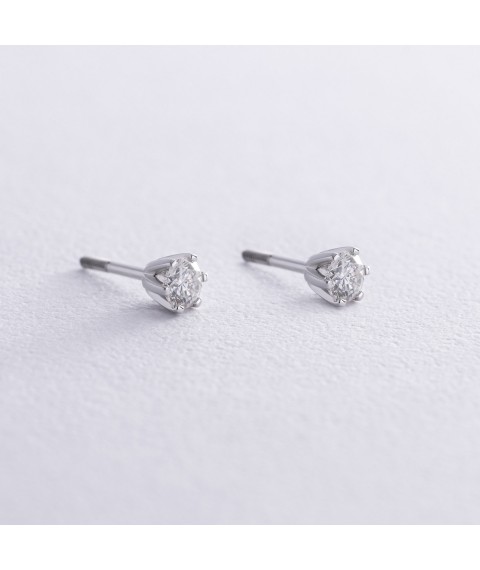Gold earrings - studs with diamonds 327371121 Onyx