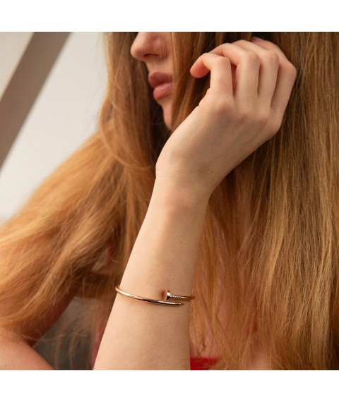 Gold bracelet "Nail" b05467 Onyx