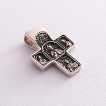 Хрест православний з чорнінням "Господь Вседержитель і цілитель Пантелеймон" 132403 Онікс