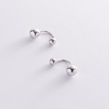 Earrings "Balls" in white gold s08425 Onyx