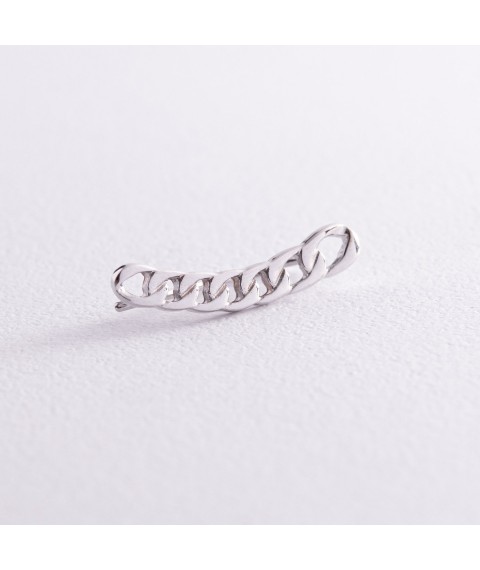 Mono earring "Chain" in white gold s08002 Onyx