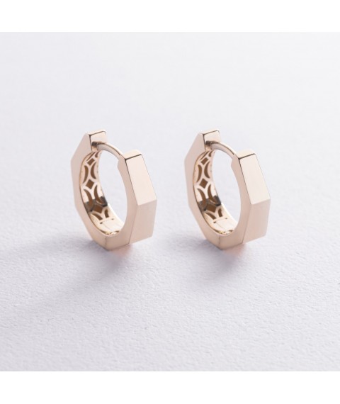 Earrings - rings "Bruna" in yellow gold s08944 Onyx