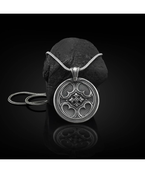 Silver pendant "Zodiac sign Pisces" 133200ribi Onyx
