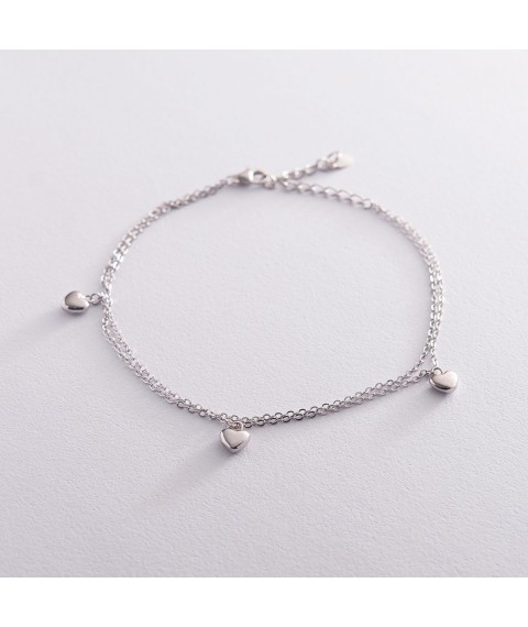 Silver bracelet with hearts 141420 Onix 24