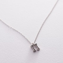 Silver necklace with the letter P 18963h Onyx 44