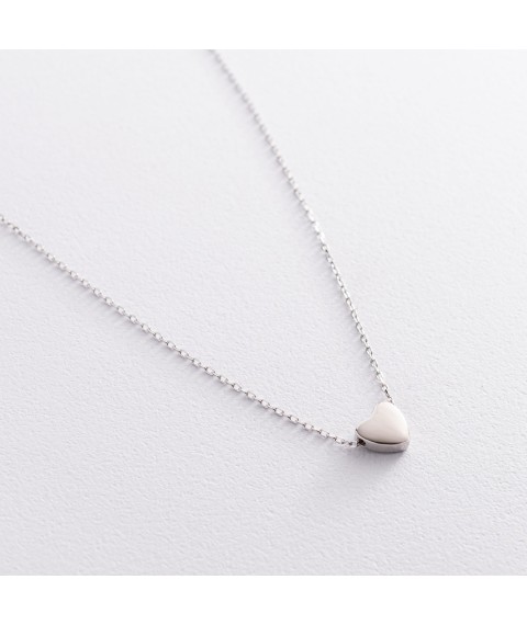 Silver necklace "Heart" 181134 Onix 46