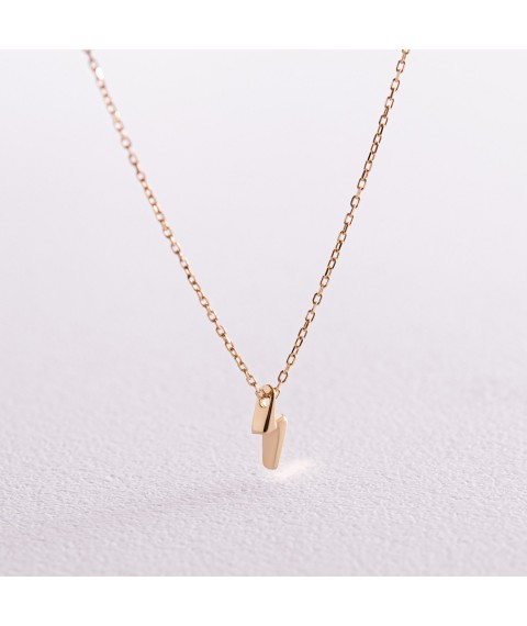 Necklace "Lightning" in yellow gold kol02288 Onyx 45