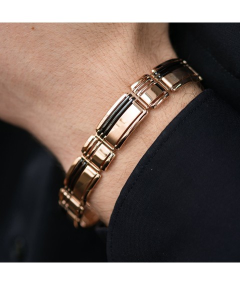 Men's gold bracelet (hematite) b05269 Onix 22