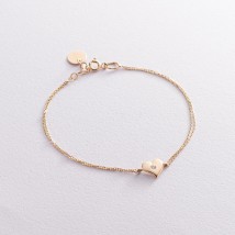 Gold bracelet "Heart with cubic zirconia" b02926 Onix 20