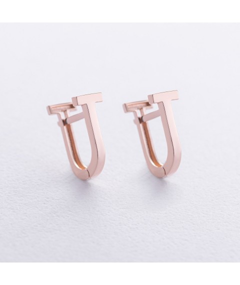 Earrings "Tina" in red gold s08796 Onyx