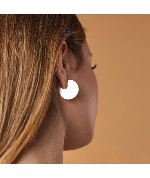Silver earrings - studs "Laura" 123125 Onyx