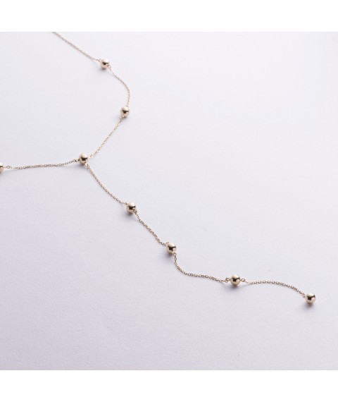 Necklace "Balls" in yellow gold kol02507 Onix 44