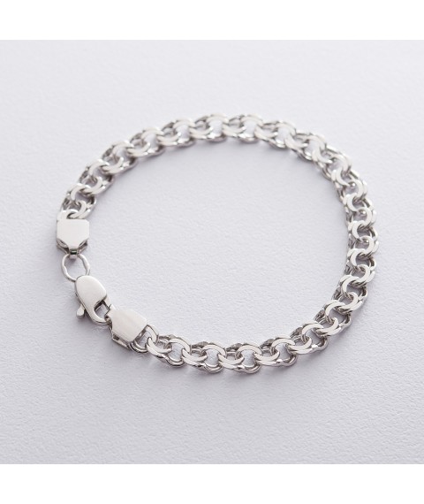 Мужской серебряный браслет (гарибальди 1.0 см) ро21751 Онікс 22