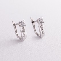 Gold earrings with cubic zirconia s04269 Onyx