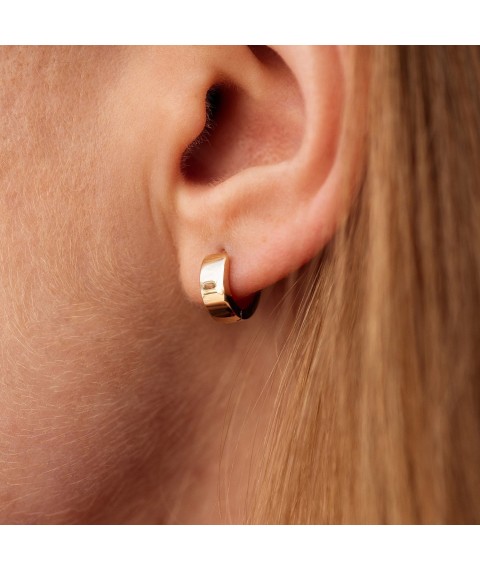 Earrings - rings in yellow gold mini s08822 Onyx