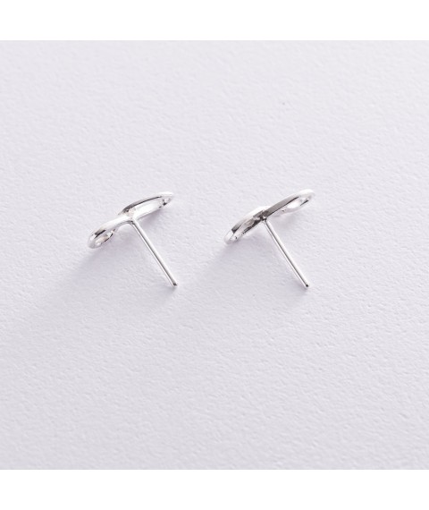 Silver earrings - studs "Infinity" 122869 Onyx