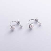 Срібні сережки - пусети з перлами 902-00738 Онікс