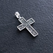 Серебряный крест с распятием (чернение) 131556 Онікс