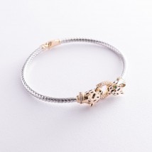 Gold bracelet "Panthers" (cubic zirconia, enamel) b02790 Onix 18