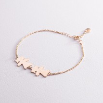 Bracelet "Two girls" in yellow gold (engraving possible) z2088zh Onyx 19