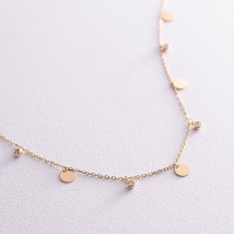 Necklace "Coins" in yellow gold (cubic zirconia) count02233 Onix 50