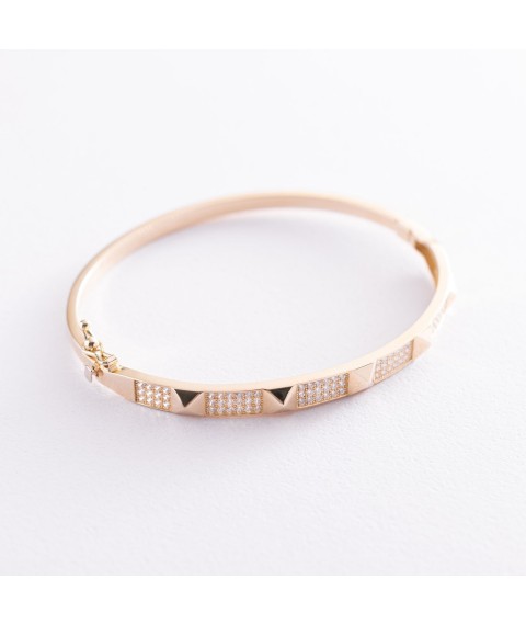 Rigid gold bracelet (cubic zirconia) b04497 Onyx