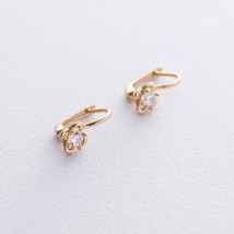 Gold earrings with cubic zirconia s05964 Onyx
