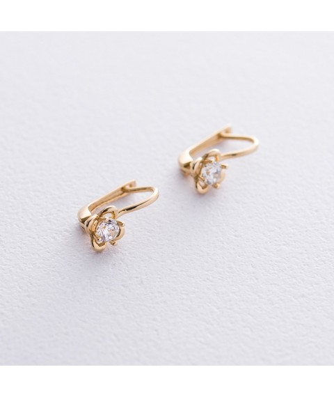 Gold earrings with cubic zirconia s05964 Onyx