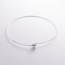 Necklace - choker "Adele" in silver with a ball 181316 Onix 43
