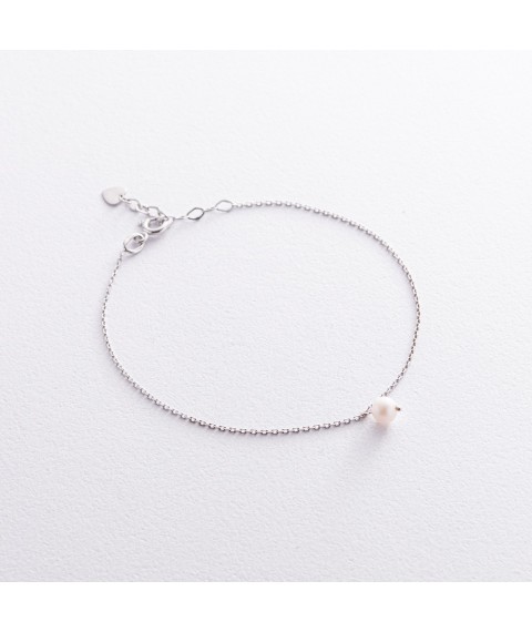 Bracelet with pearl (white gold) b05266 Onix 20