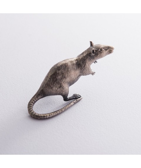 Сувенір "Мишка - символ 2020 року" в сріблі 23084 Онікс