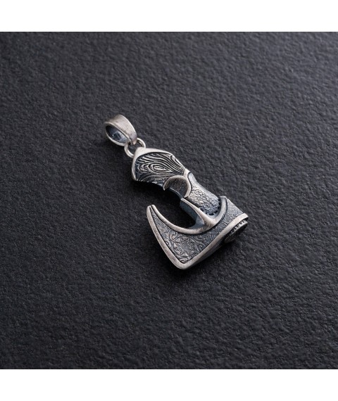 Silver pendant "Celtic ax" 133199 Onyx