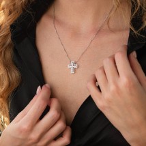 Gold necklace "Cross" with diamonds 124831121 Onix 45