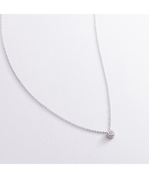 Necklace with diamond in white gold 860531b Onyx 45