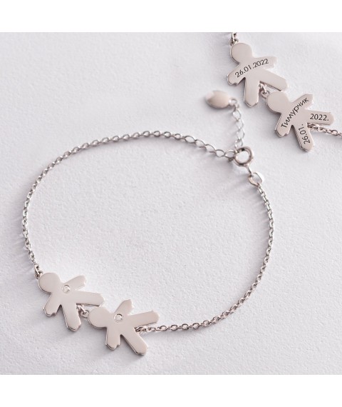 Silver bracelet "Two boys" 2082 Onix 19