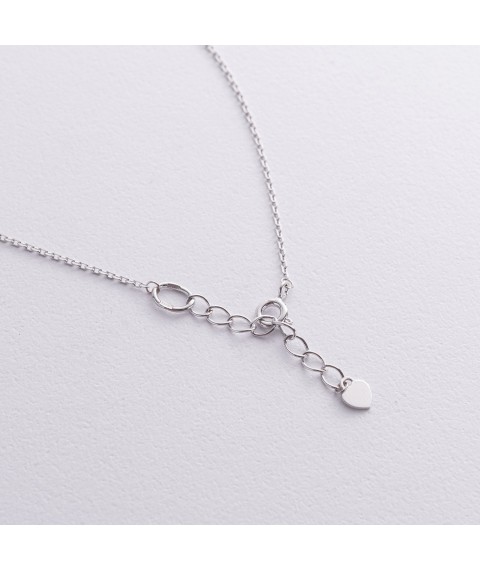 Silver necklace - tie "Ball" 908-01360 Onix 43