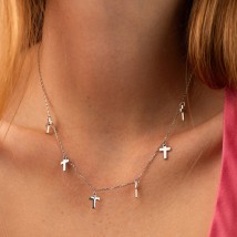 Серебряное колье "Крестики" 18950 Онікс  41