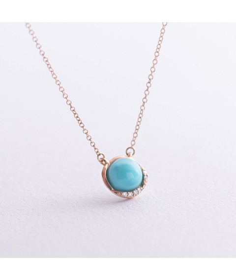 Gold necklace (turquoise, diamonds) flask0126sc Onix 45