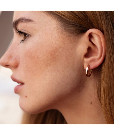 Earrings - rings in red gold s08768 Onyx