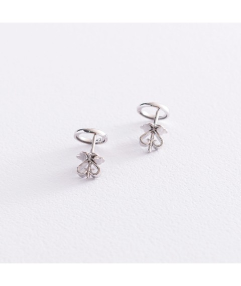 Gold earrings - studs "Cycle" with diamonds sb0349y Onyx