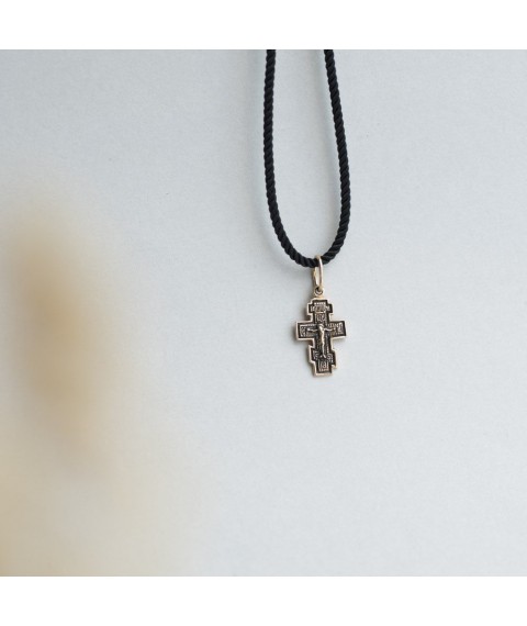 Orthodox cross "Crucifixion. Save and preserve" (blackening) p01848 Onyx