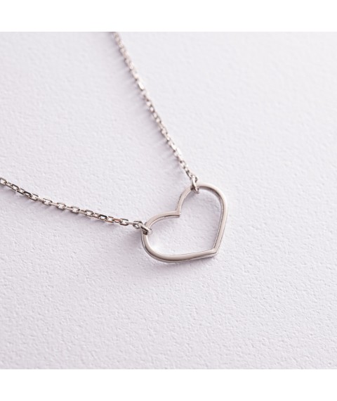 Silver necklace "Heart" 181220 Onix 42