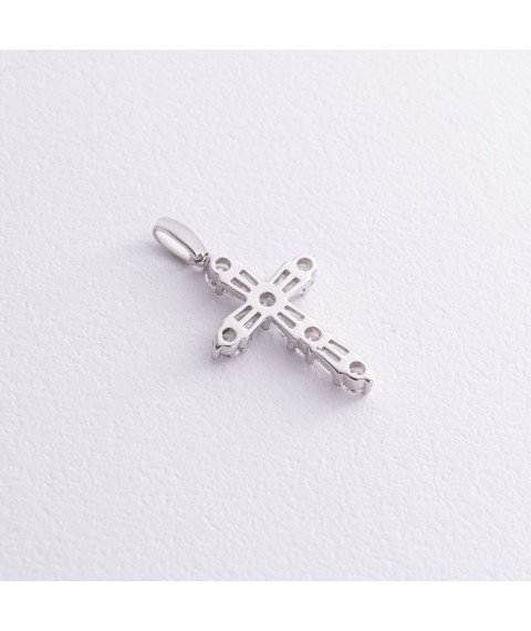 Хрестик з діамантами (біле золото) пб0333cha Онікс