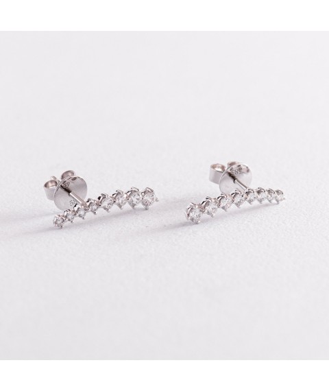 Gold earrings - studs "Mari" with diamonds sb0377ri Onyx