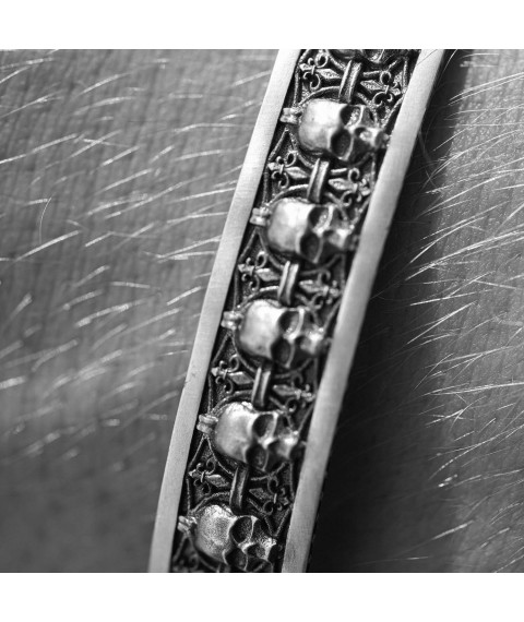 Men's silver bracelet with skulls 1225 Onyx