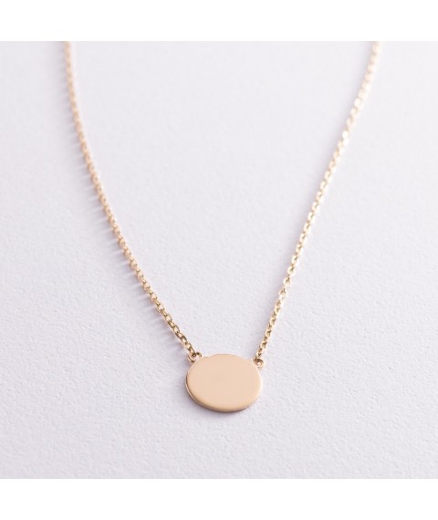 Necklace "Coin" in yellow gold (engraving possible) count02041 Onyx 45