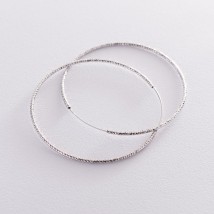 Серьги - кольца в серебре (6.4 см) 122971 Онікс