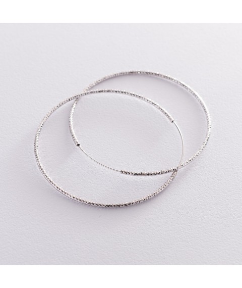 Earrings - rings in silver (6.4 cm) 122971 Onyx