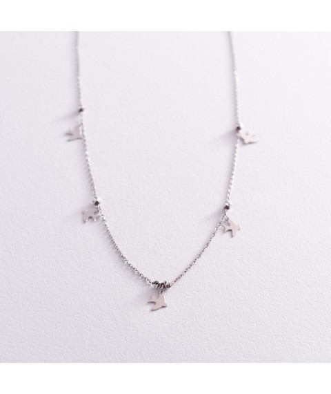 Necklace "Swallows" in white gold coll02020 Onyx 41