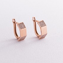 Gold earrings with cubic zirconia s05824 Onyx